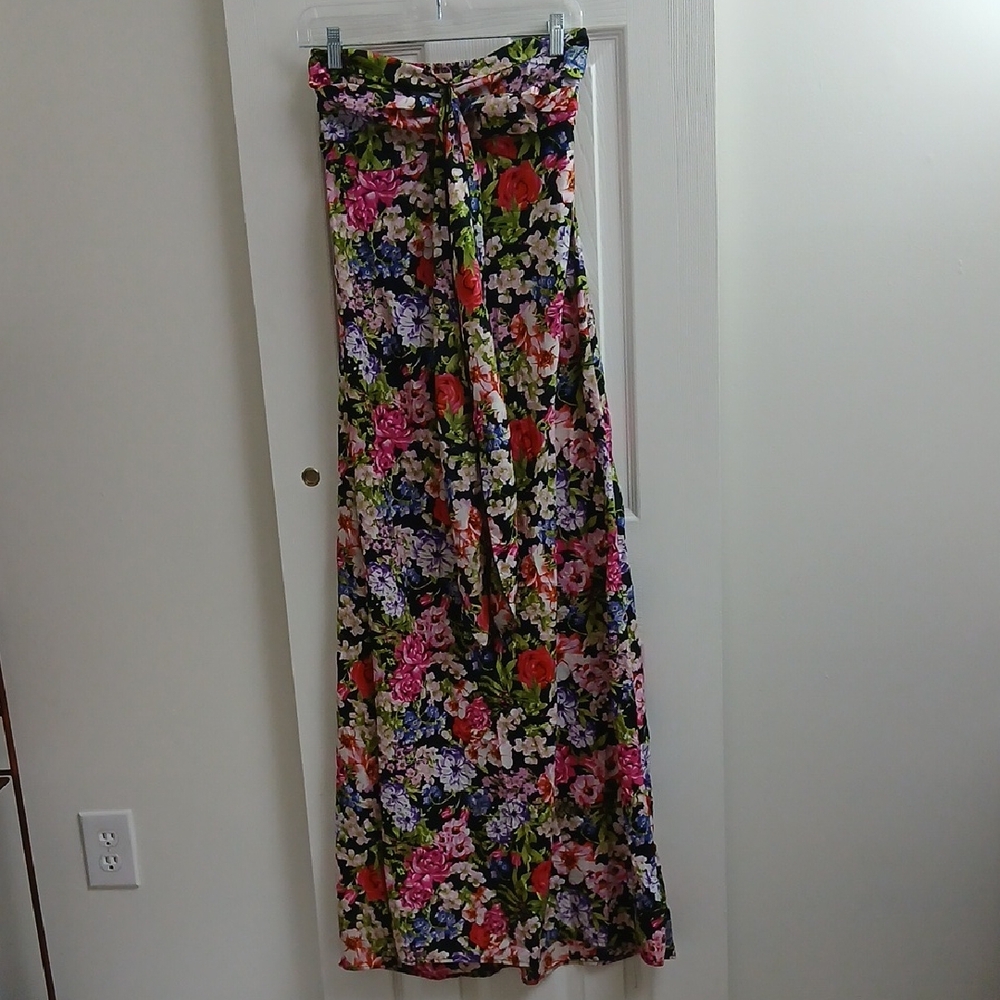 Band of Gypsies Floral Strapless Maxi Dress XS Whimsical Feminine Boho Beach